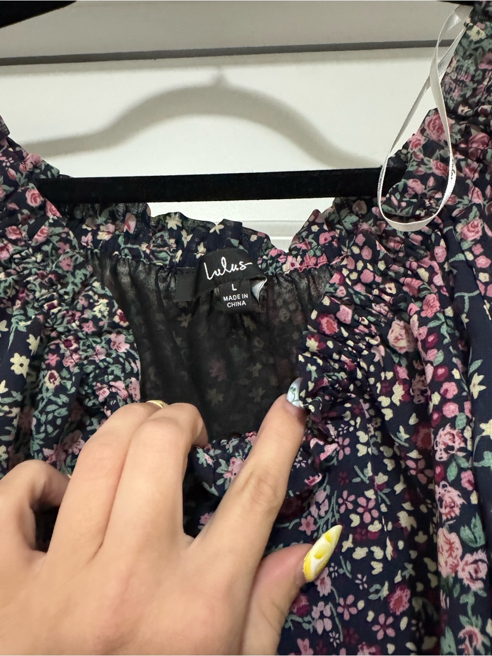 Lulus Neva Navy Blue Floral Print Off-the-shoulder Maxi Dress - Size L - Picture 9 of 14